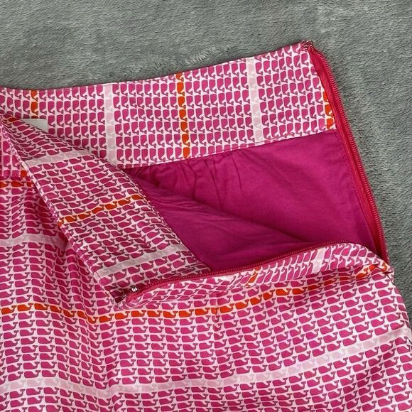 Vineyard Vines Skirt Womens 0 Pink Cotton Whale Print Stripe 29x16 side zip Mini - Picture 3 of 15
